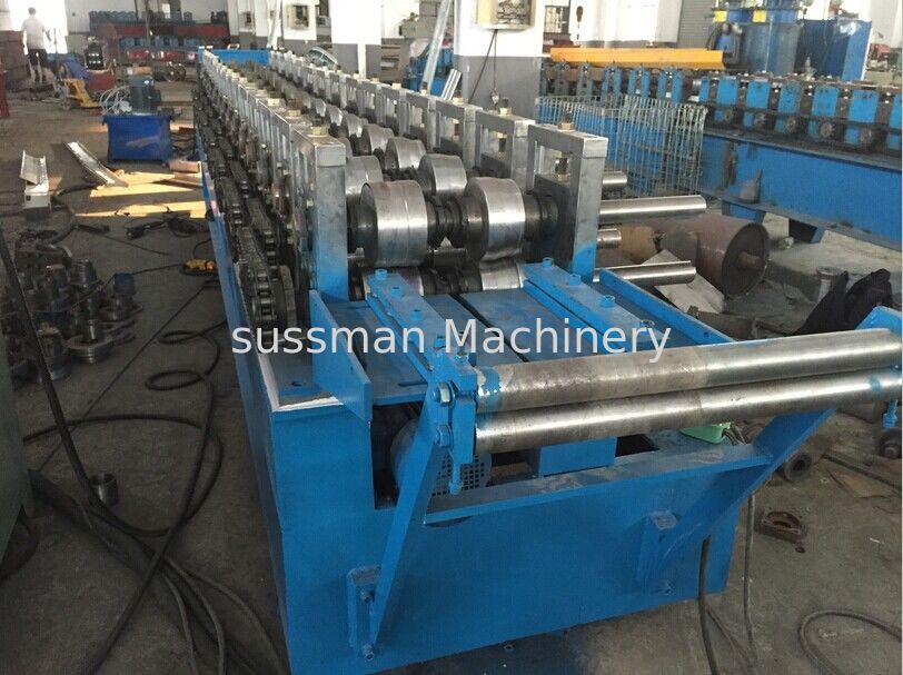 Gearbox Drive Door Frame Roll Forming Machine 8.7m * 1.8m * 1.4m Hydraulic Cutting