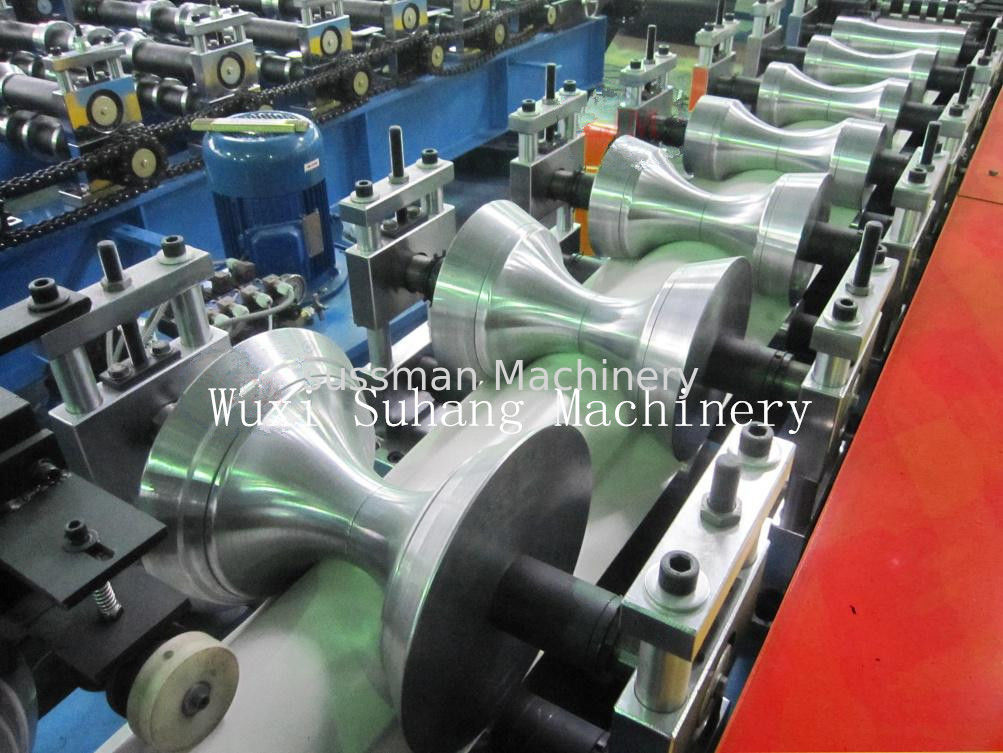 PLC Control Roof Ridge Cap Roll Forming Machine For Galvanized Steel Sheet