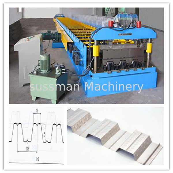 Chain Drive System Floor Deck Roll Forming Machine For Galvanized Cold  Steel Sheet