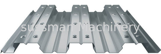 Chain Drive System Floor Deck Roll Forming Machine For Galvanized Cold  Steel Sheet