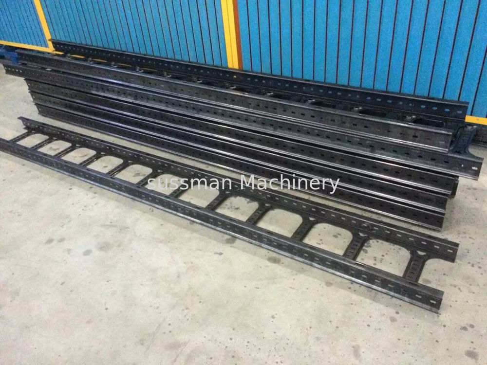 Steel Channel Ladder Cable Tray Making Cold Roll Forming Machine 10 - 12 m / min