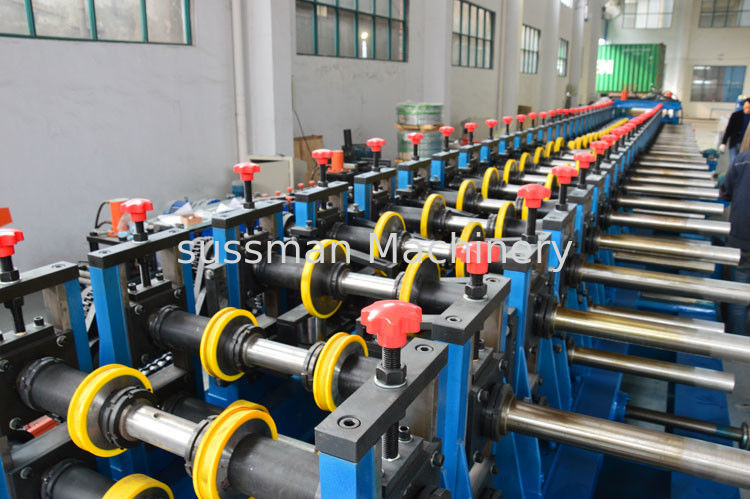 Metal Chanel Roll Forming Machine Chain Driven PLC Control 22KW With Reducer