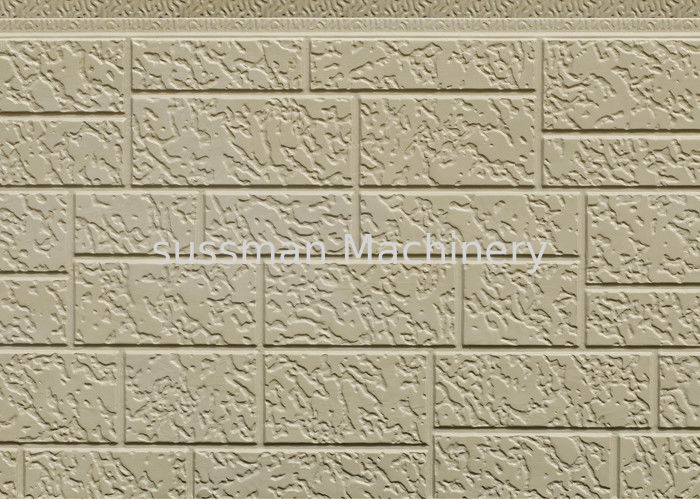 Eco Friendly 0.4mm Steel PU Sandwich Wall Panel Stone Pattern Width 380mm