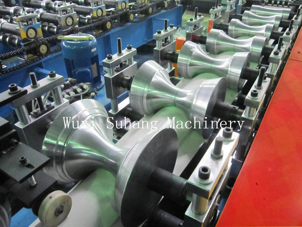 PLC Control Roof Ridge Cap Roll Forming Machine For Galvanized Steel Sheet