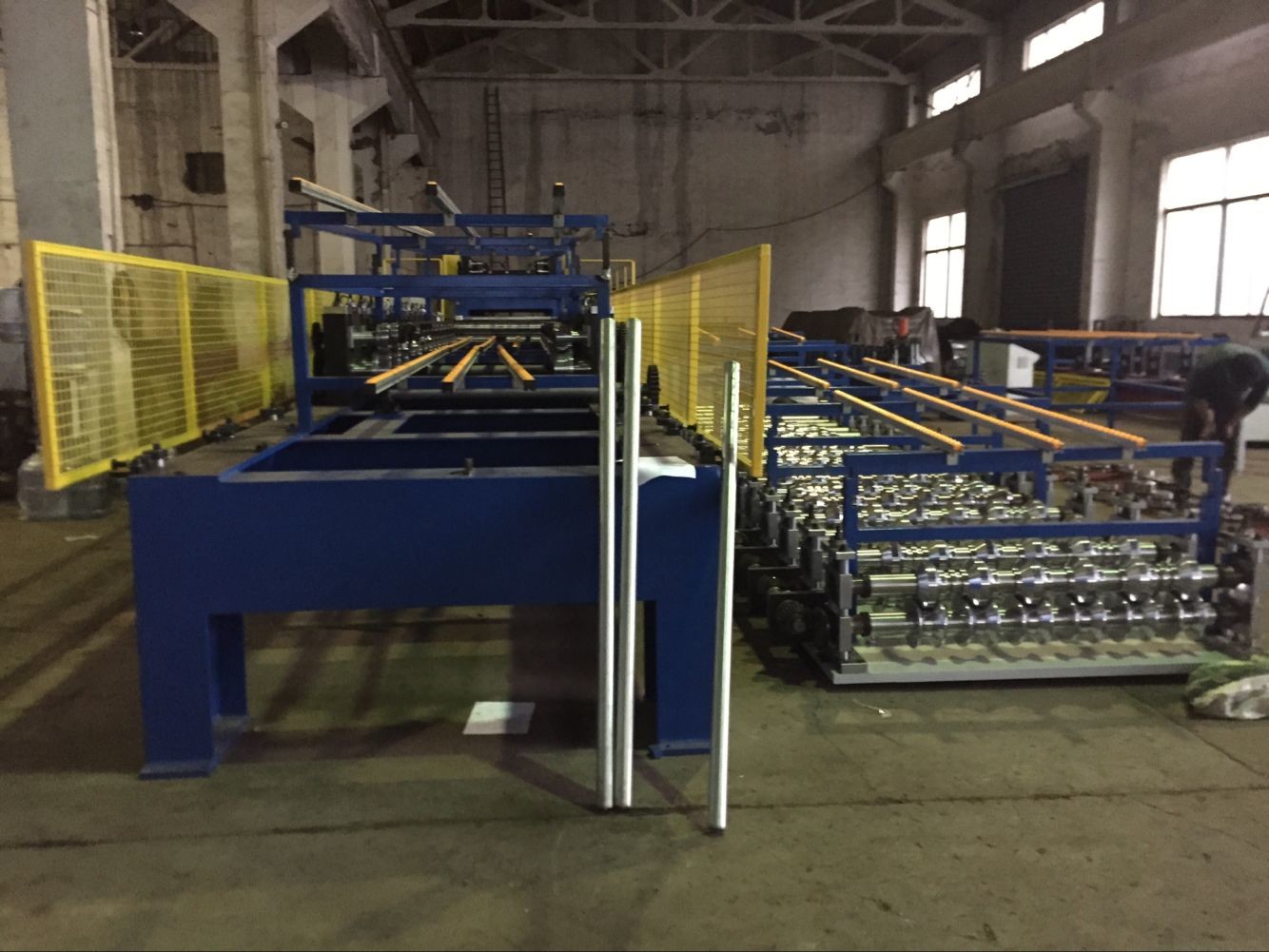 Color Coating Coil Material PU Sandwich Panel Production Line Driven Power 7.5 KW