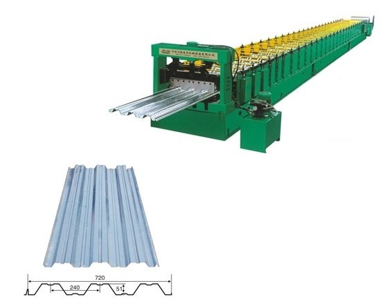 22KW Gearbox Drive Metal Deck Roll Forming Machine With 5T Manual Uncoiler