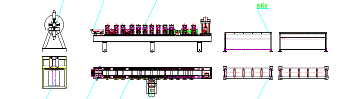 Portable Design Cold Roll Forming Equipment For Rainwater Downpipe 16 Stages Forming Post Cutting