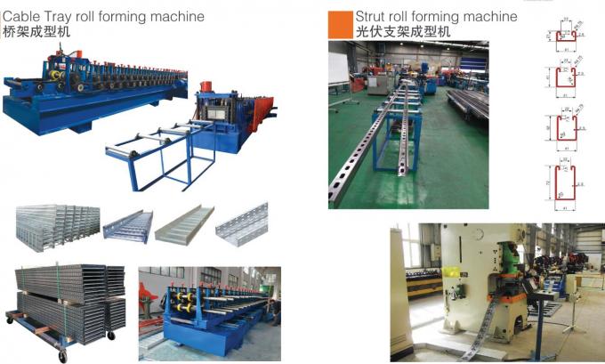 Blue 20 Station Cable Tray Roll Forming Machine 1.8-3.0mm Thickness