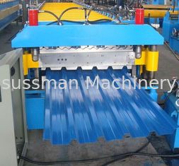Blue High Speed Roof Panel Roll Forming Machine 7.5kw Hydraulic