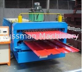 0.3 - 0.8mm  Colour Steel Double Layer Roll Forming Machine High Speed 15m/min Fully Automatic