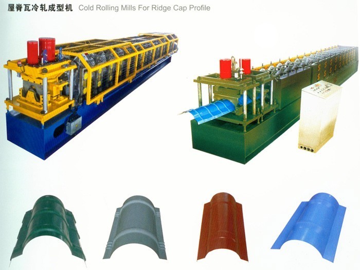 Colour sheet Big Round Ridge Capping Cold Roll Forming Machine Panasonic PLC Control High Speed