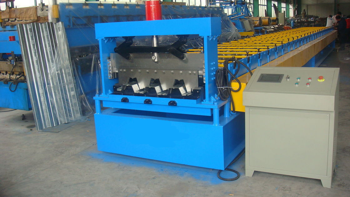 PLC Control Fully Automatic Metal Steel Roll Forming Equipment For Floor Deck Roof Deck Line Speed 8-12m/min