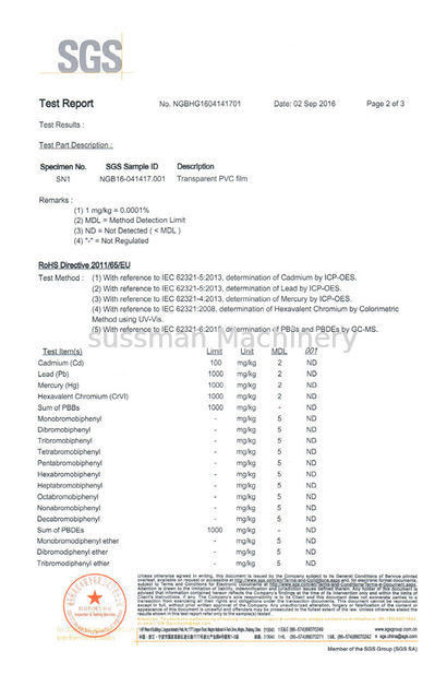 China Sussman Machinery(Wuxi) Co.,Ltd Certification