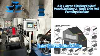 2 in 1 Apron Flashing Folded Panel Cladding Z -Track Trim Roll Forming Machine