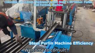 See Why Choose Colombia 1.5--2.0mm Thickness Carbon Steel  C 94*32mm  Purlin Roll Forming Machine